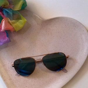 American Eagle Blue Mirror Aviator Sunglasses Rose Gold